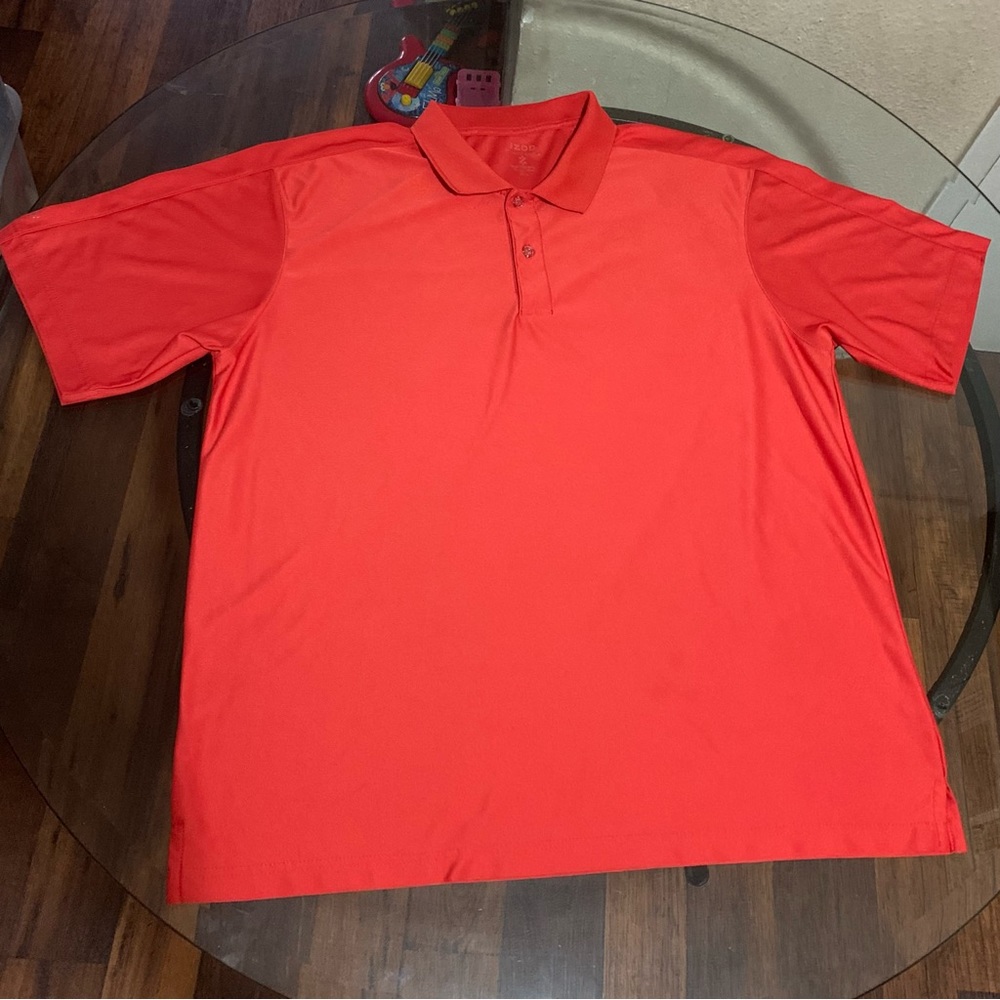 IZOD Golf Polo Shirt Mens Size XL Orange Button Up, Short Sleeve